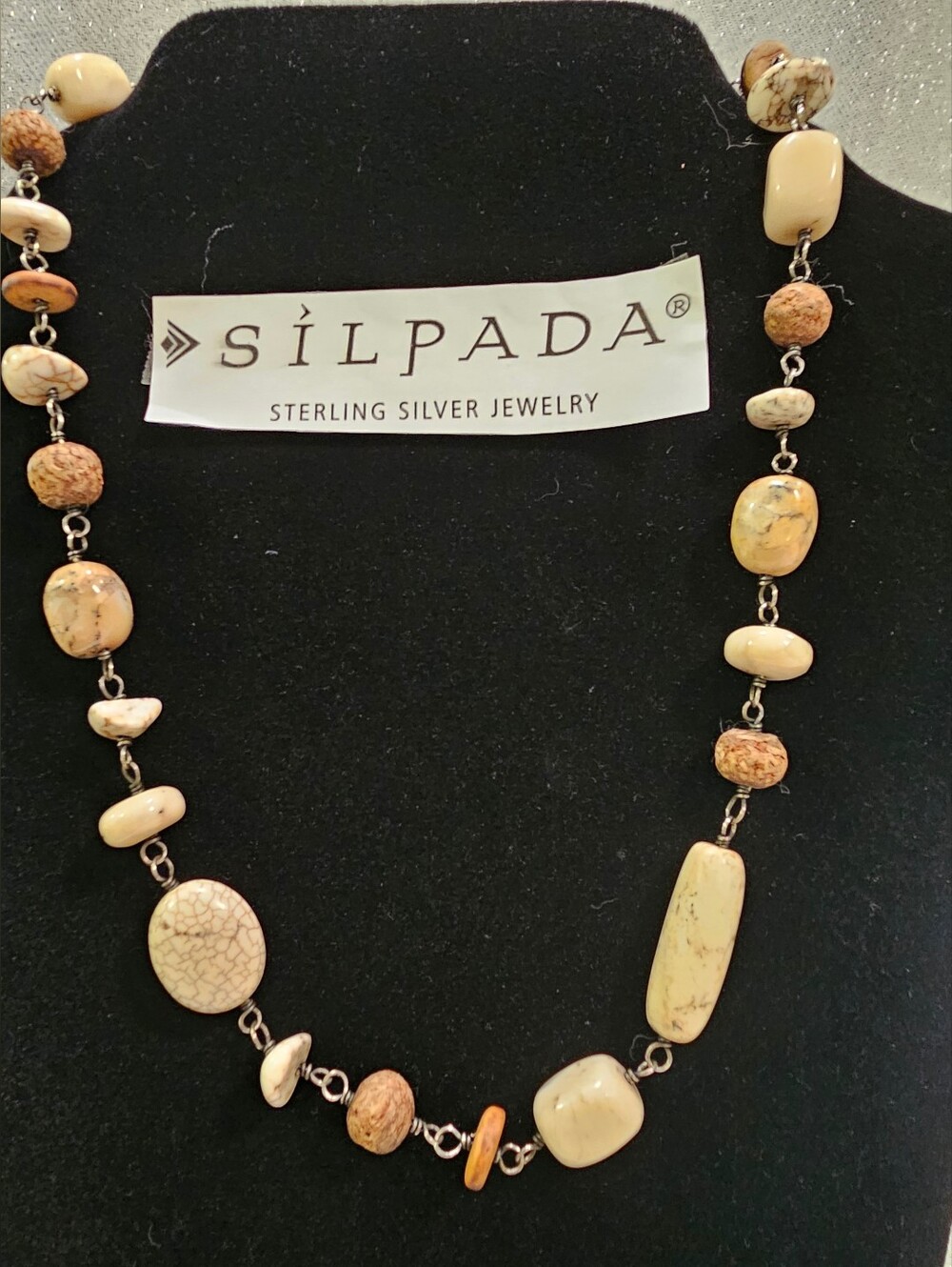 SILPADA N1692 Retired White Howlite Sterling Silver Necklace